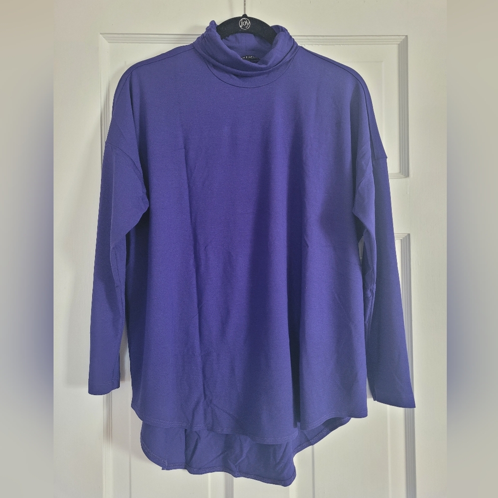 EILEEN FISHER Royal Purple Turtleneck Top Size M
